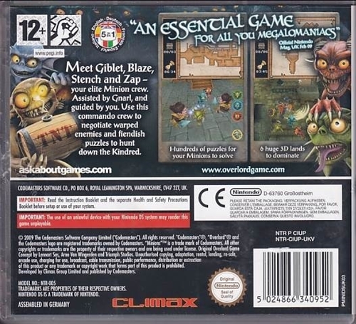 Overlord - Minions - Nintendo DS (B Grade) (Genbrug)